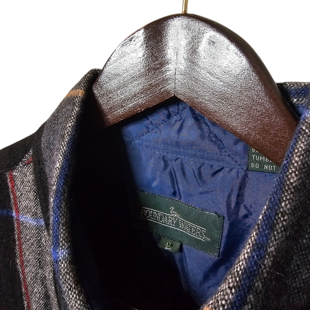 Vintage Boundary Waters Men's Plaid Wool Blend Shirt Jacket - Picture 4 of 6